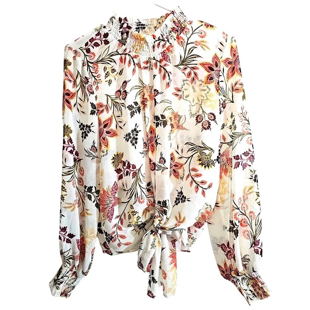 NWOT‎ Evolutionary Floral Blouse, long-sleeve, Large